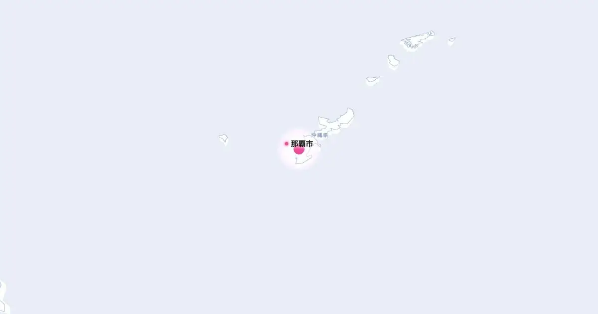 那覇市の位置を示す3D日本地図