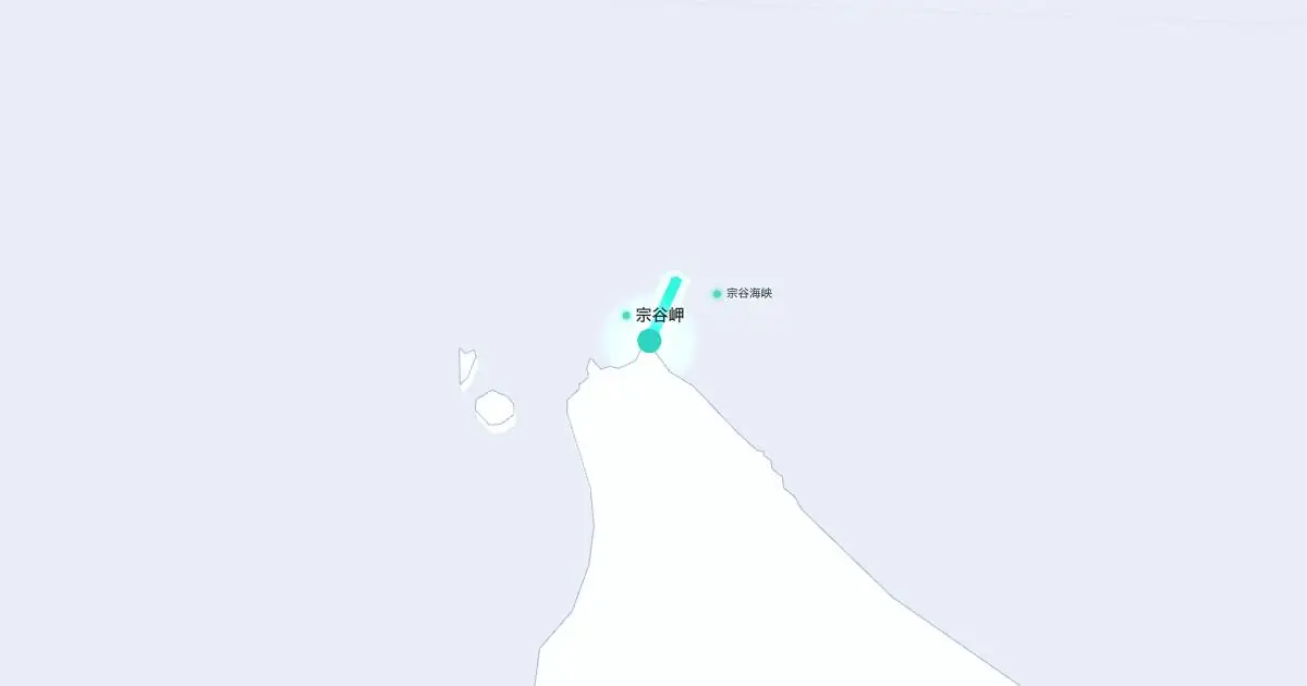 宗谷岬の位置を示す3D日本地図