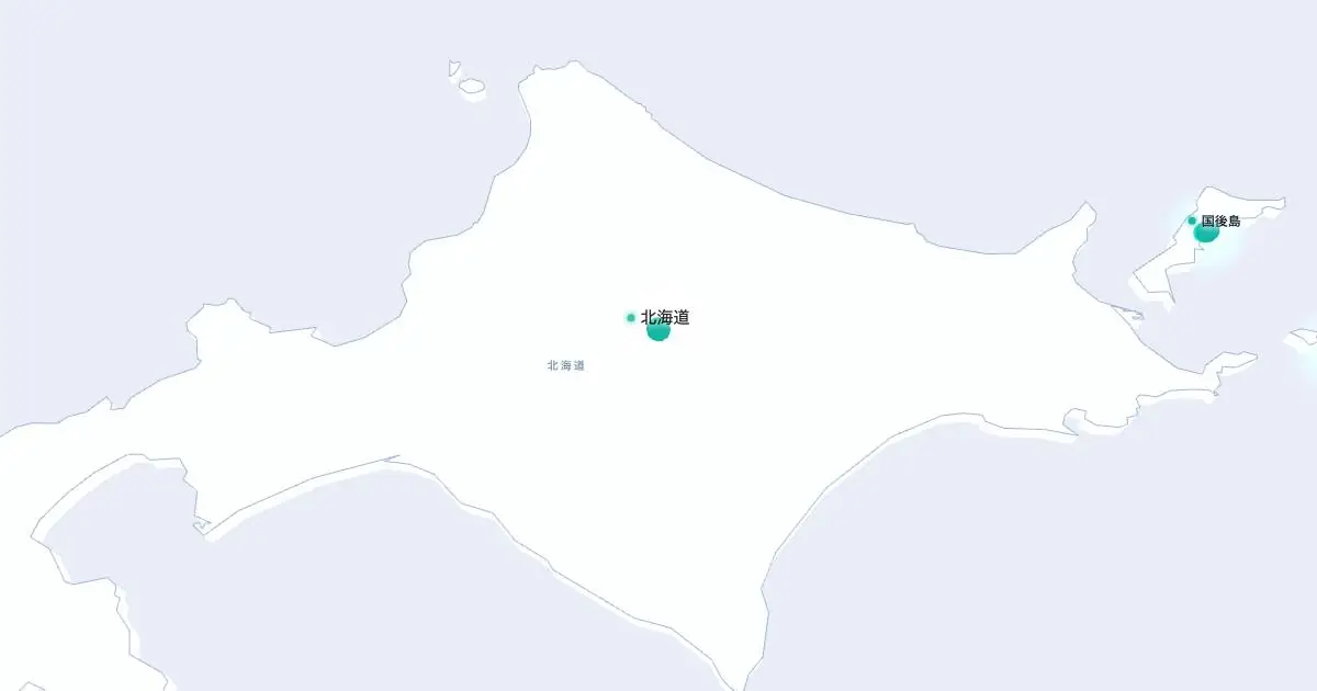 北海道の位置を示す3D日本地図