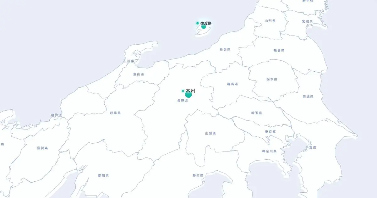 本州の位置を示す3D日本地図