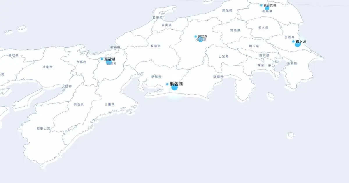 浜名湖の位置を示す3D日本地図