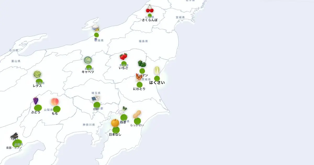 はくさいの位置を示す3D日本地図