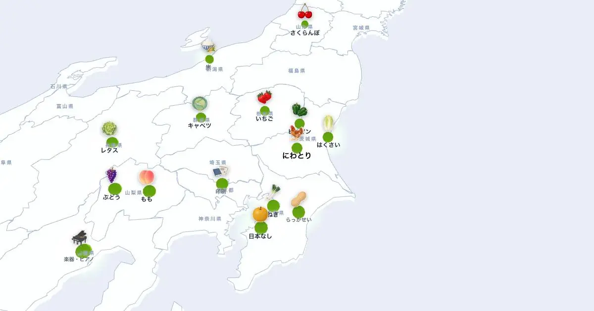 にわとり（卵用）の位置を示す3D日本地図