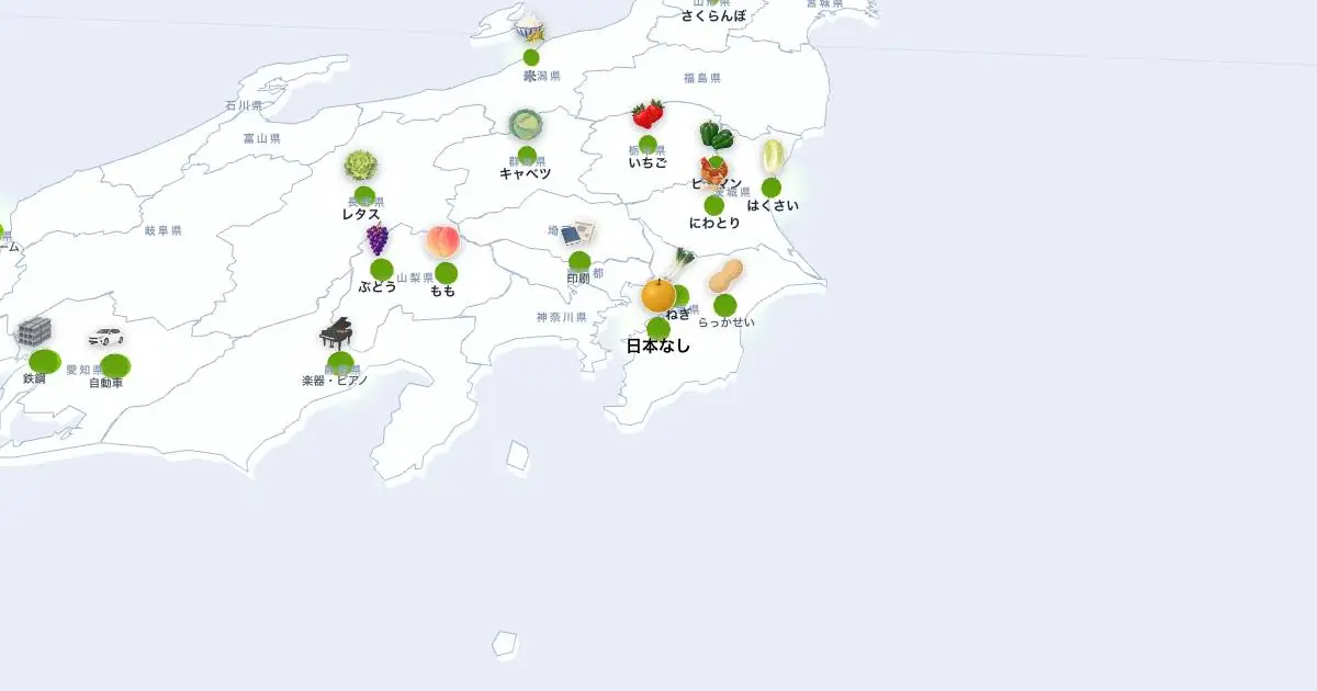 日本なしの位置を示す3D日本地図