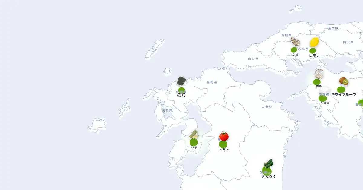 のりの位置を示す3D日本地図