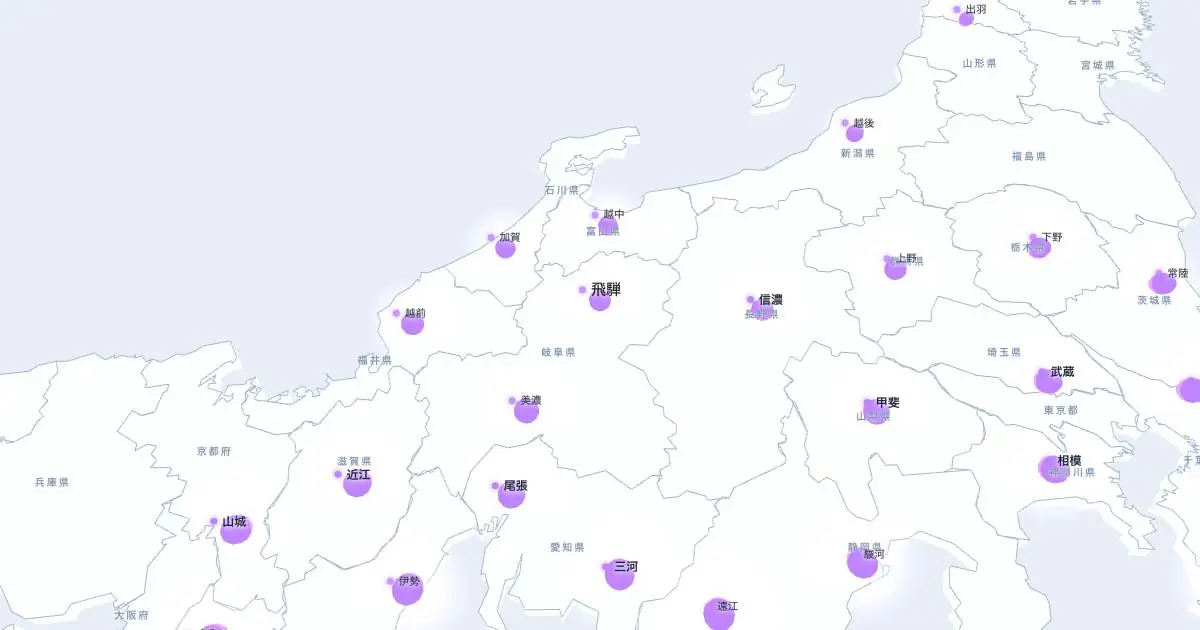 飛騨の位置を示す3D日本地図