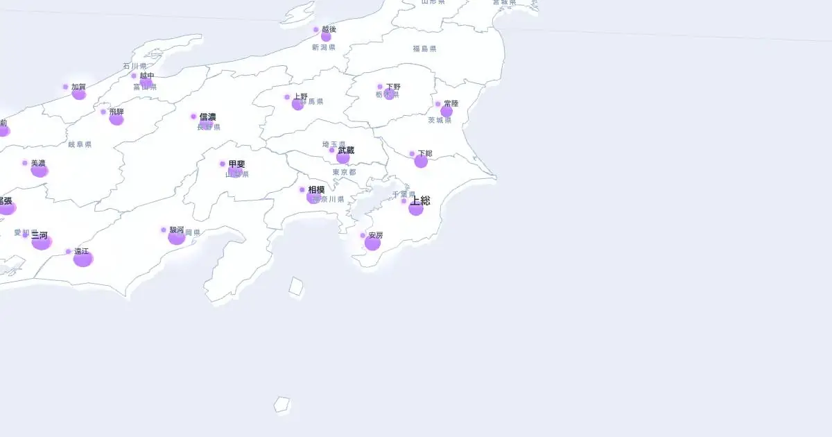 上総の位置を示す3D日本地図