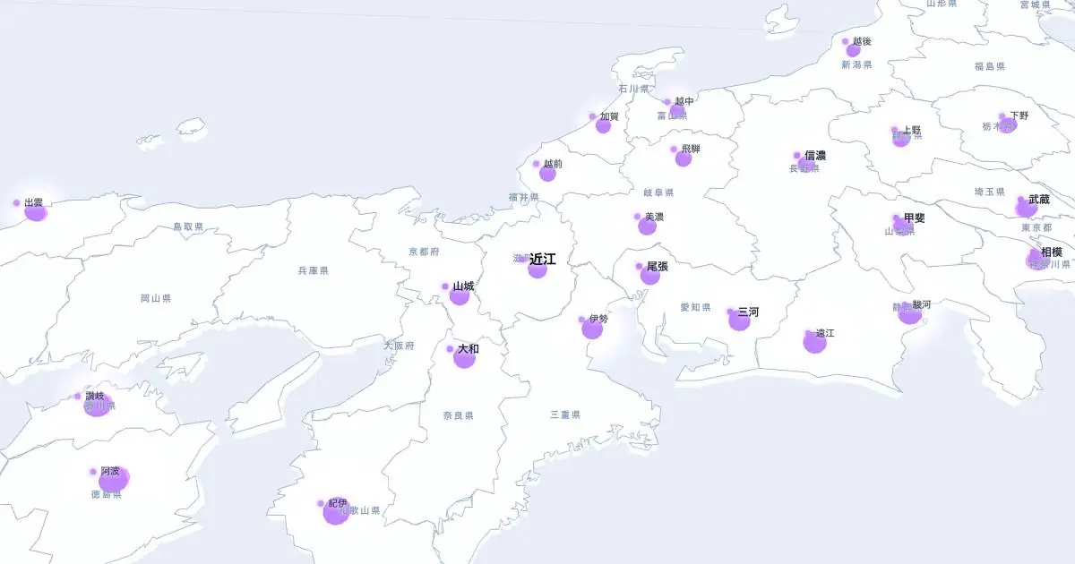 近江の位置を示す3D日本地図