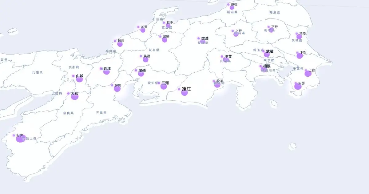 遠江の位置を示す3D日本地図