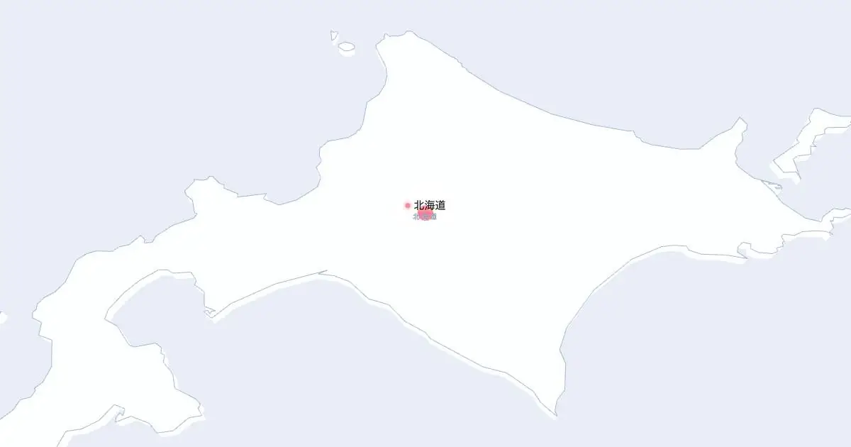 北海道の位置を示す3D日本地図
