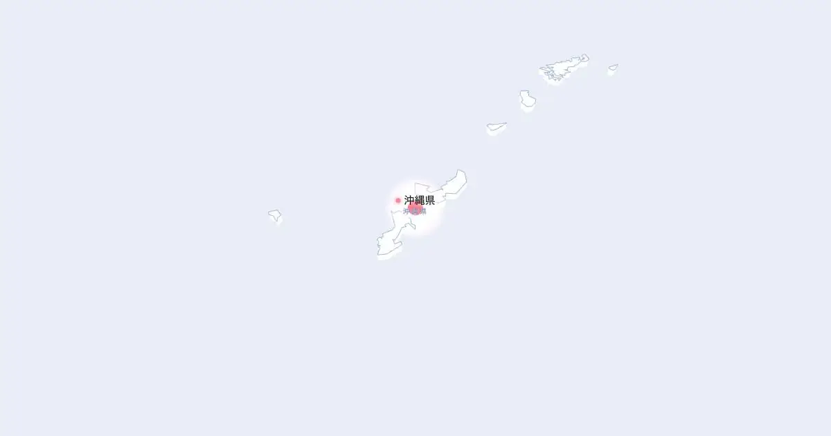 沖縄県の位置を示す3D日本地図